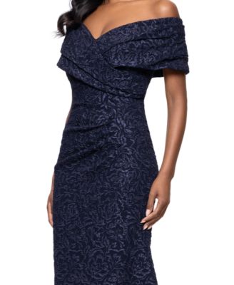 Women's Off-The-Shoulder Brocade Gown