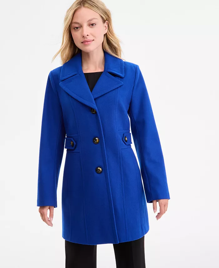 Women's Single-Breasted Notched-Collar Peacoat