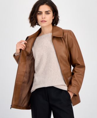 Women's Zip-Front Leather Jacket