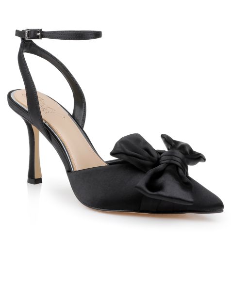 Женские туфли Jewel Badgley Mischka Francine Evening Pumps, цвет: Чёрный атласный