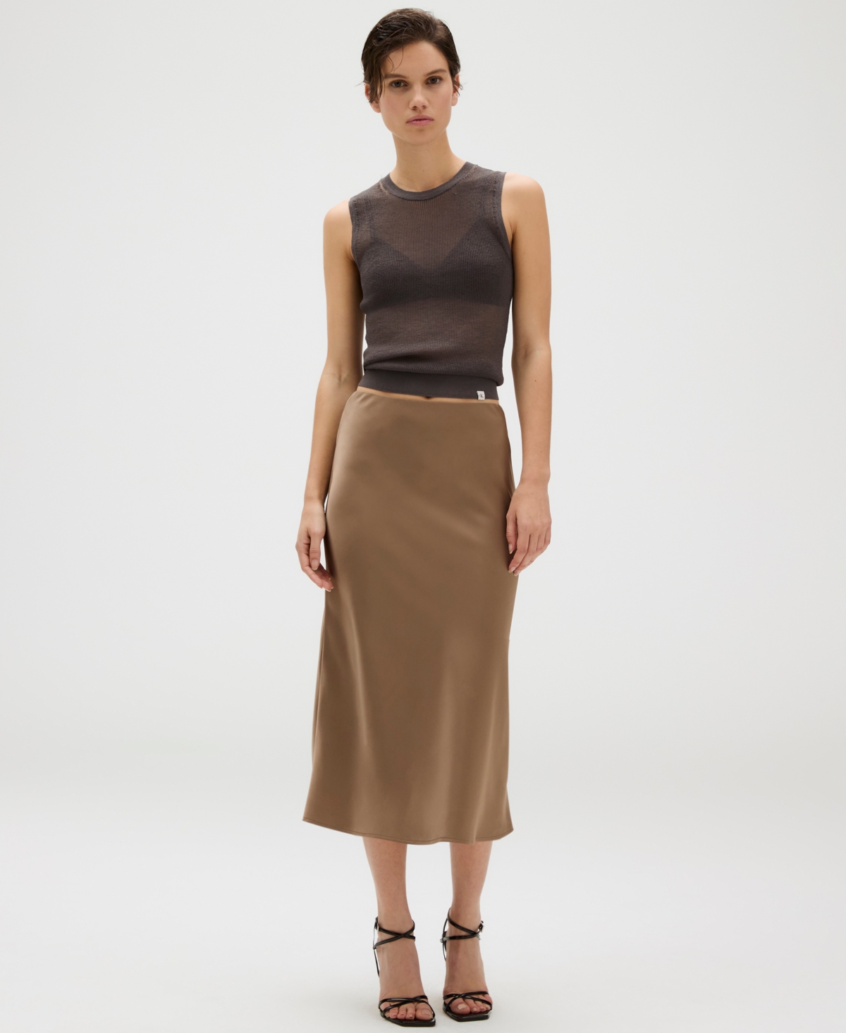 Shop Calvin Klein Women's Sheer Slim Sleeveless Tank Top