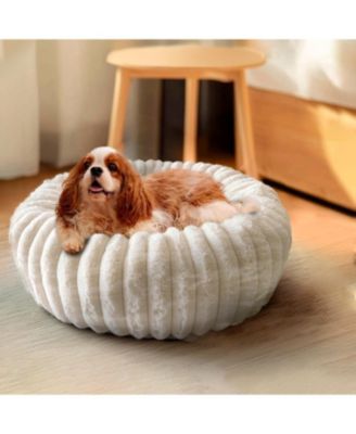 Round Wide Wale Pet Cuddler Bed, Anti-Skid Bottom, Bedding for Dogs and Cats