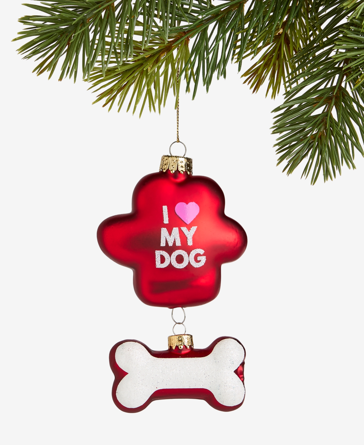 Holiday Lane Pets I Love My Dog 2025 Paw & Bone Ornament, Macy's Exclusive In Transparent