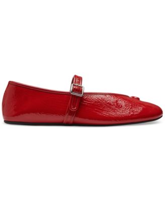 Women's Sculpted C Crinkle Patent Leather Soft Mary Jane Flats