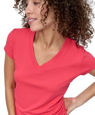 Sport Women's Crewneck Short-Sleeve Side-Ruched Top