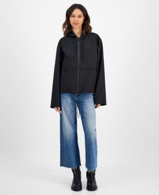 Women's Zip-Front Hooded Drawstring Jacket