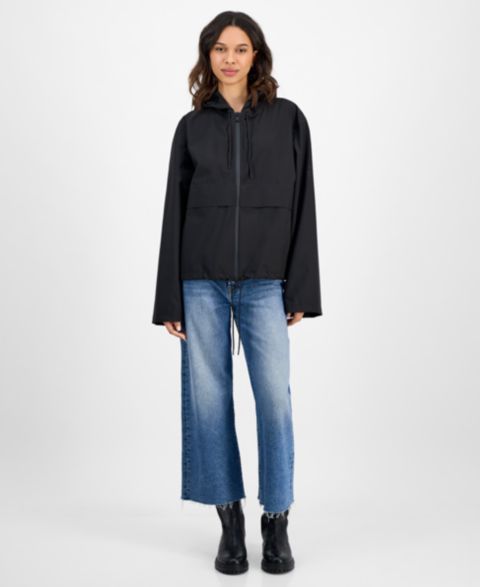 Женская куртка Rains Zip-Front Hooded Drawstring, цвет: Чёрный