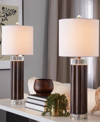 29.25" Polyresin Cylinder Table Lamp, Set of 2