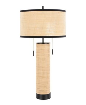 29" Rattan Cylinder Table Lamp