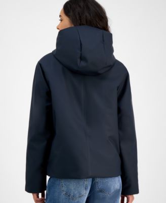 Women's Snap-Front Hooded Waterproof Jacket
