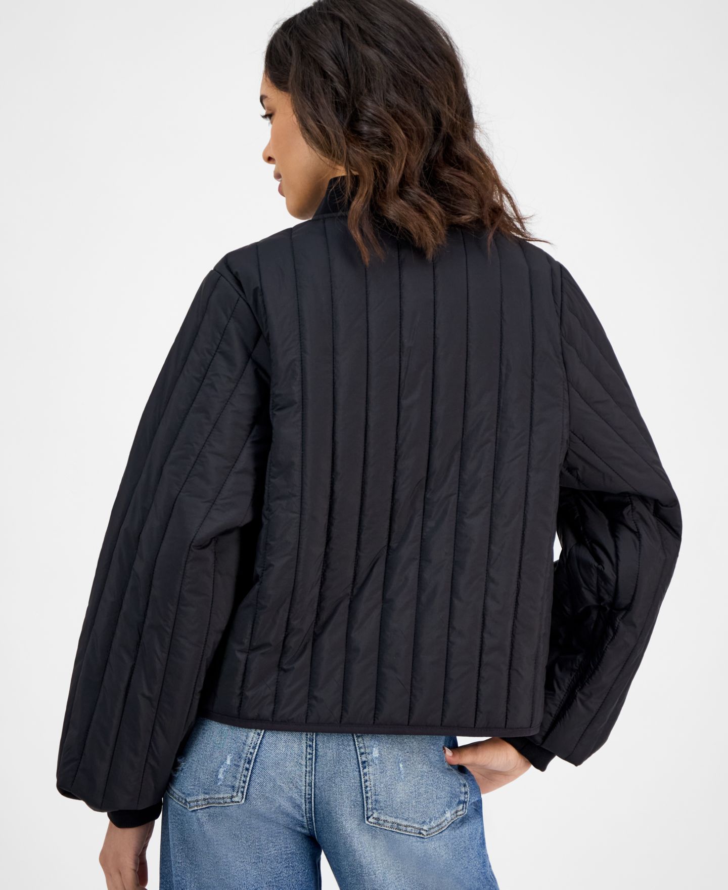 Женская куртка Rains Stand-Collar Bomber, цвет: Чёрный — фото 2