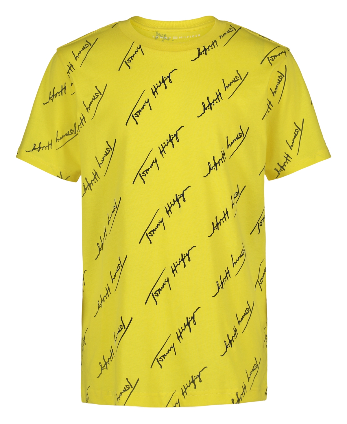 TOMMY HILFIGER BIG BOYS ANGLED SCRIPT PRINT SHORT SLEEVE T-SHIRT 