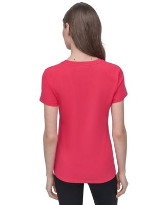 Women's Cotton-Blend Rhinestone-Logo T-Shirt