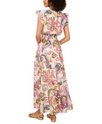 Women's Paisley-Print Tiered Maxi Dress