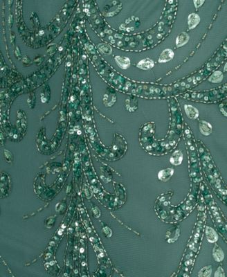 Women's Beaded Blouson-Sleeve Gown