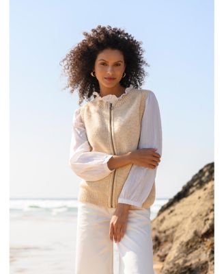 Women's Zip Through Sleeveless Cardigan