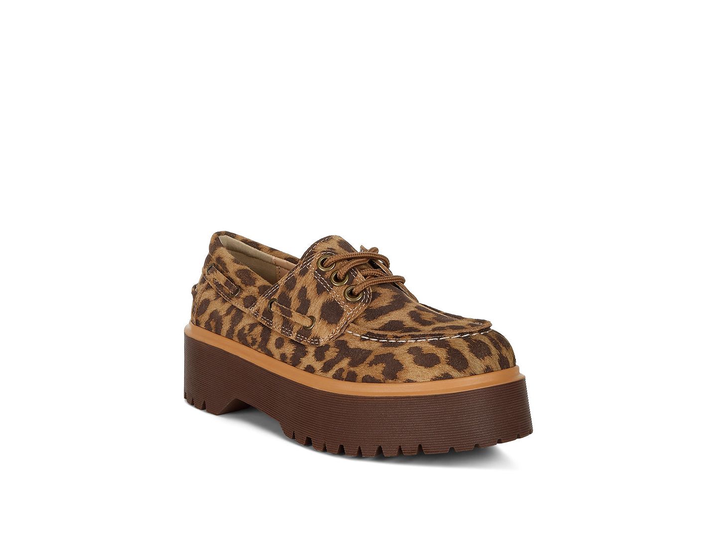 Женские туфли Rag & Co Onglur Leopard Print Suede Oxford, цвет: Коричневый — фото 4