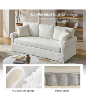 Israel Traditional Slipcovered Sofa with Solid Leg