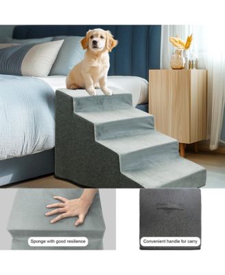 4-Step Non-Slip Sponge Dog Stairs for Small Dogs