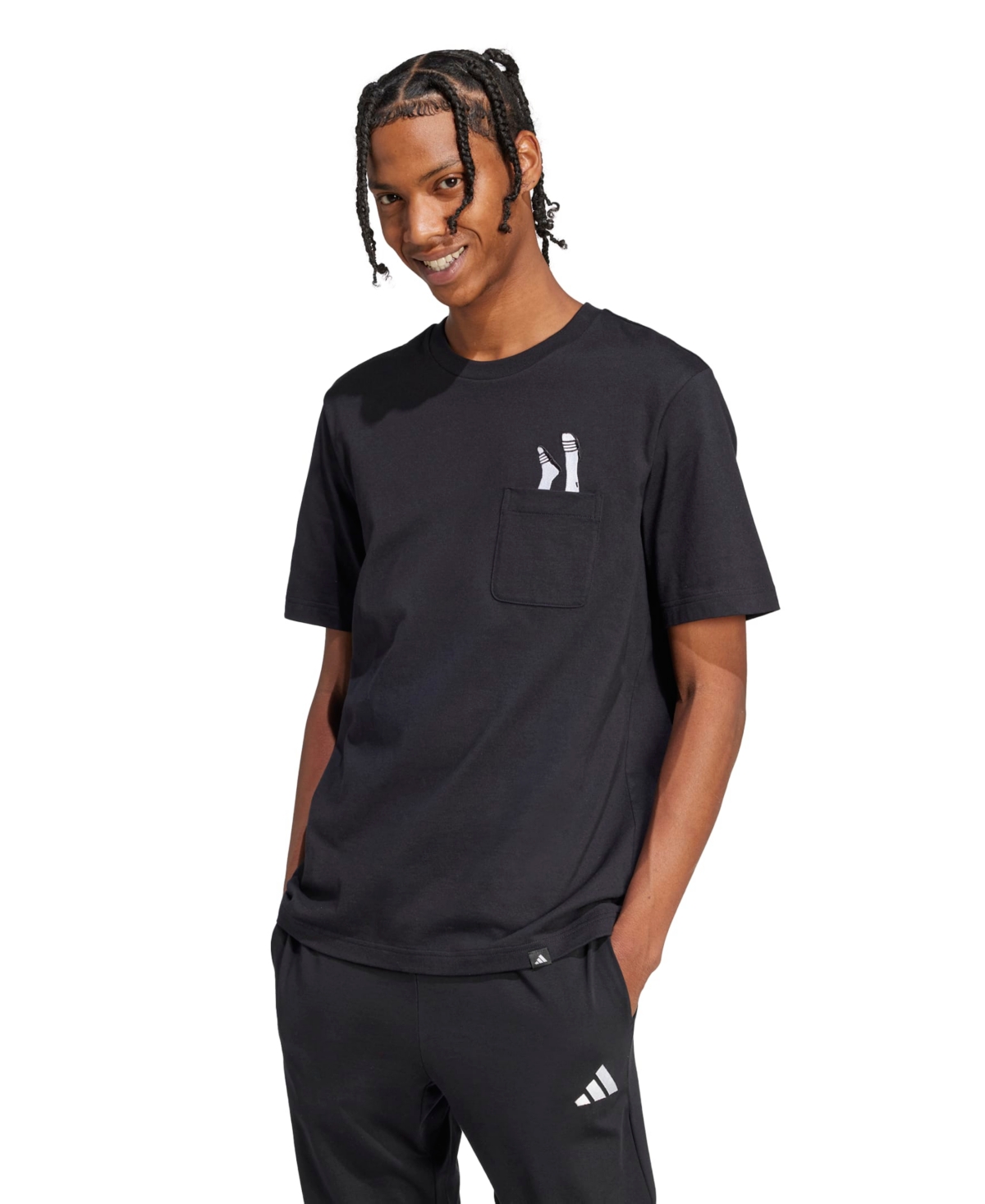 Adidas Originals Men's Lounge Slides Graphic Pocket T-shirt