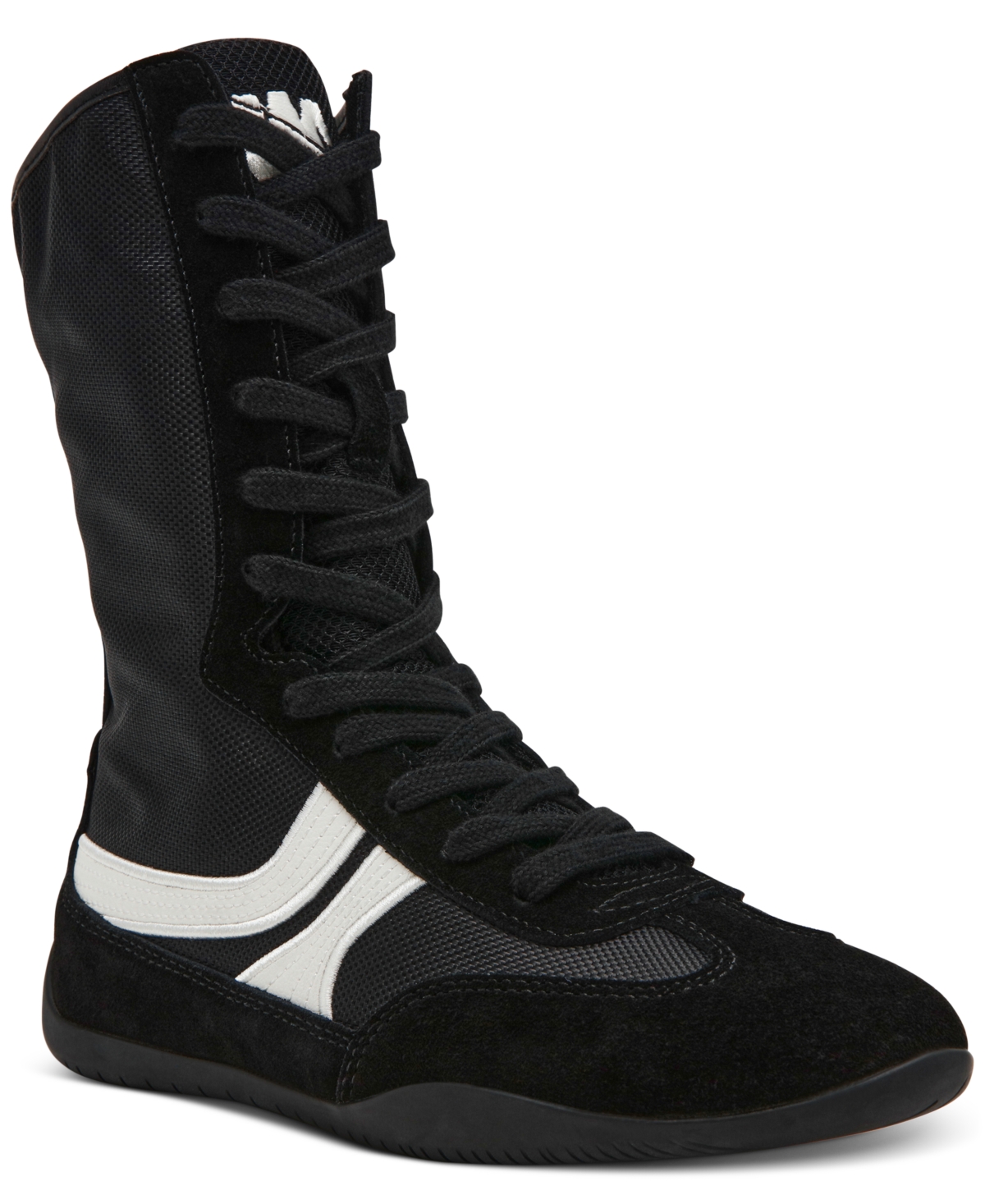 Steve Madden Paxtin Lace-up Mid-shaft Sneaker Boots In Black