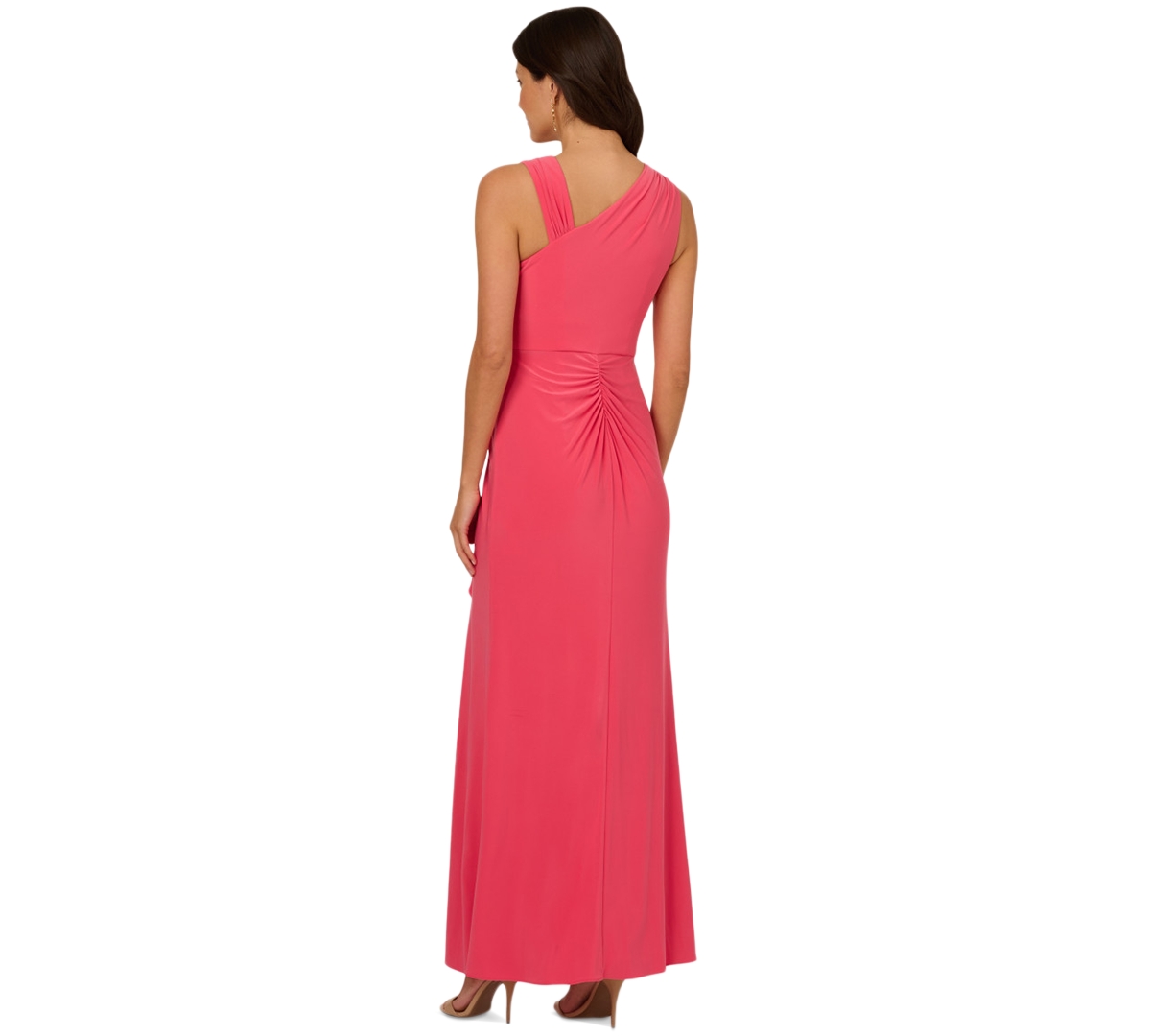 ADRIANNA PAPELL WOMEN'S ASYMMETRICAL RUFFLED GOWN 