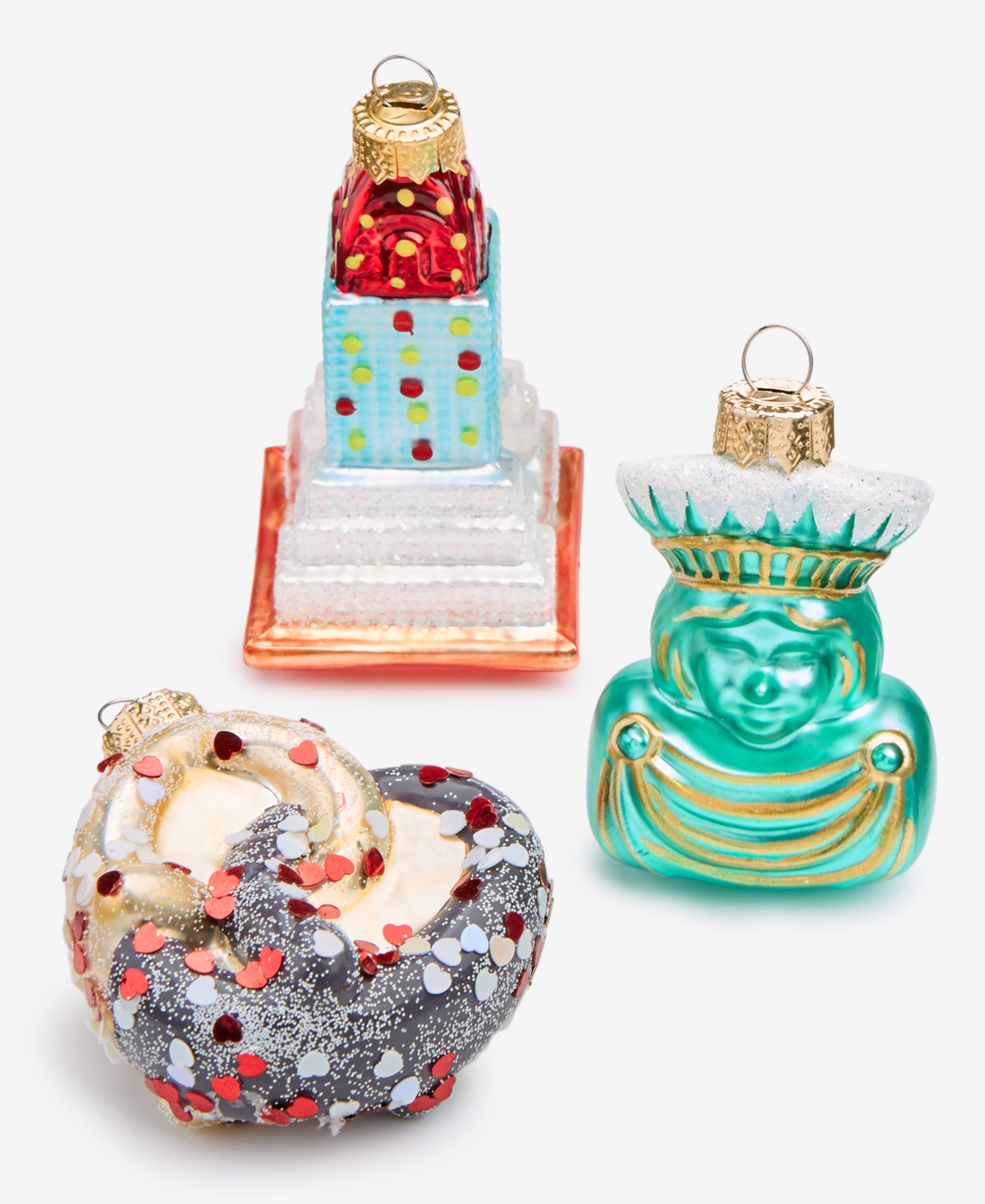 Holiday Lane Heritage Set Of 6 New York Glass Ornaments, Macy's Exclusive In Transparent
