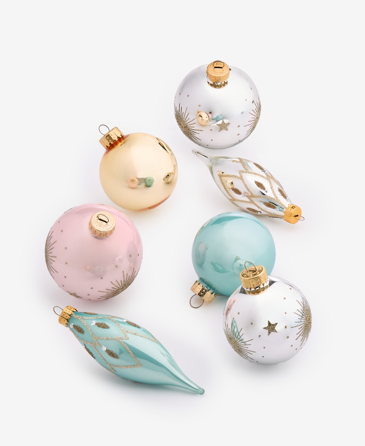 Holiday Lane Opulence Set Of 22 Glass Mixed Ornaments, Macy's Exclusive In Multi