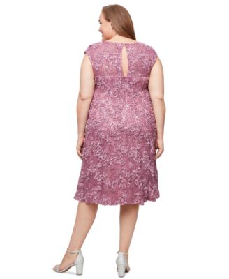 Plus Size Lace Soutache Midi Dress