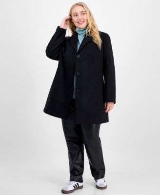 Trendy Plus Size Single-Breasted Walker Coat