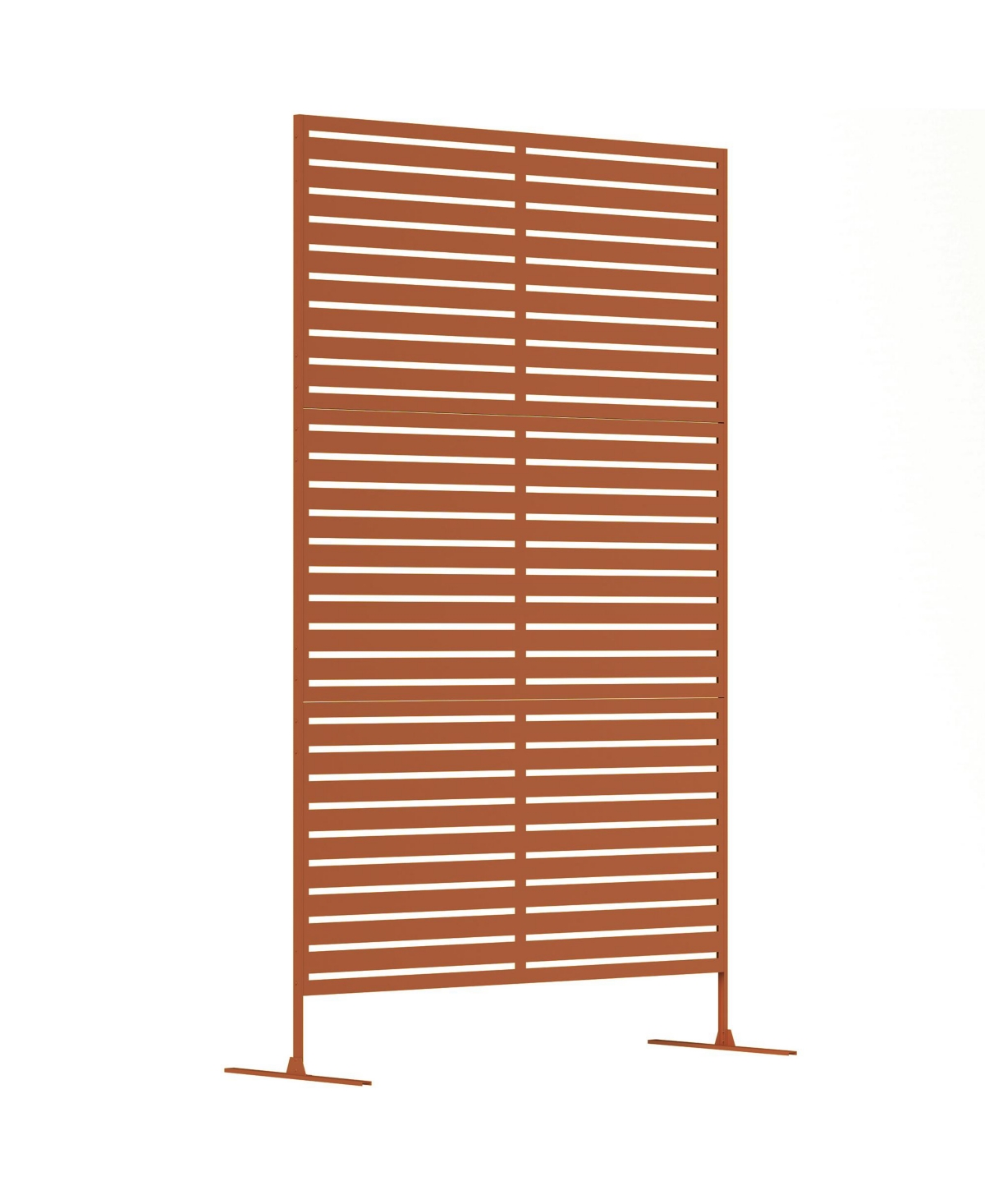 Metal Outdoor Privacy Screen with Sd Outdoor Divider, - Brown