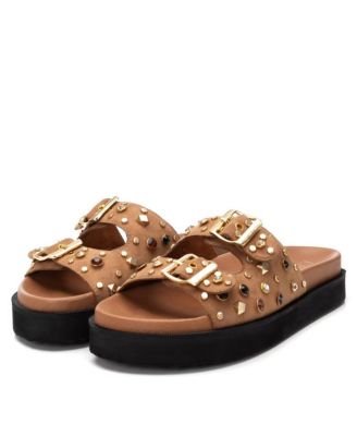 Carmela Leather Women's Fashion Footbed Sandals By XTI
