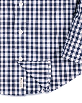 Boys Organic Long Sleeve Stretch Poplin Roll-Up Button Down Shirt