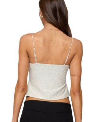 Women's Metallic & Sequin Textured Tank Top