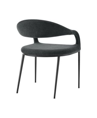 Set of 2 Upholstered Polyester Open Back Dining Arm Chairs