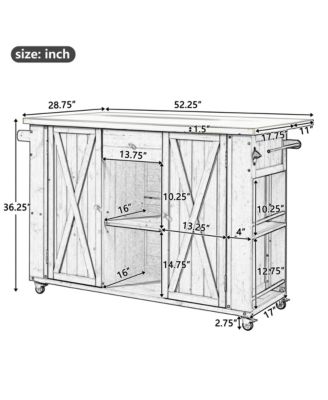 Fir Wood Outdoor Kitchen Island with Stainless Steel Top