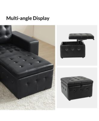 Blanca 87" wide Genuine Leather Sofa with Button Tufted Stitched Pattern