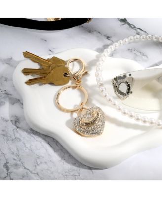 Pave Heart Keychain – Sparkling Gold-Tone Charm