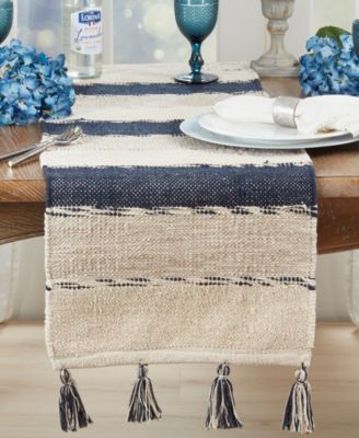 Tasseled Stripe Table Runner, 16" x 72"