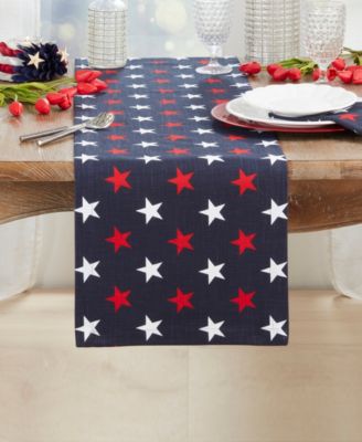 Patriotic Americana Stars Table Runner, 14" x 72"
