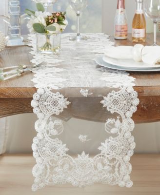 Floral Net Lace Table Runner, 15" x 72"