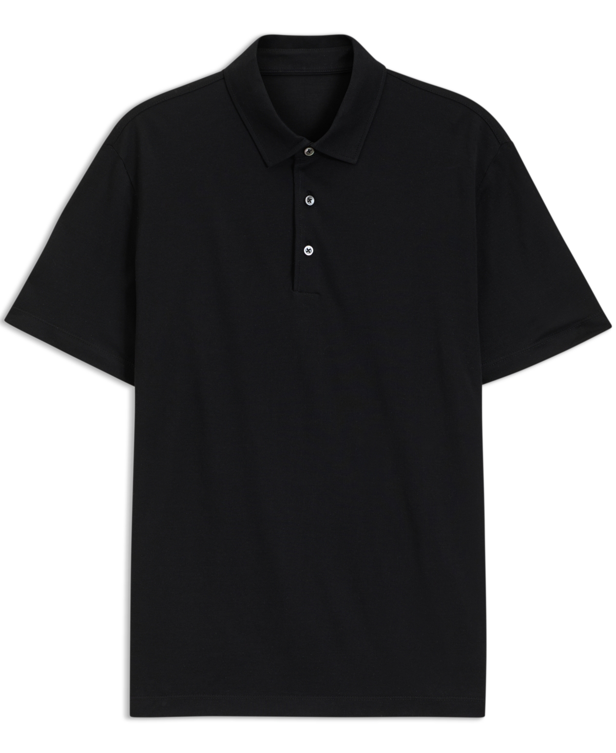 Hugo Boss Regular-fit Knit Polo Blended With Cotton In Black