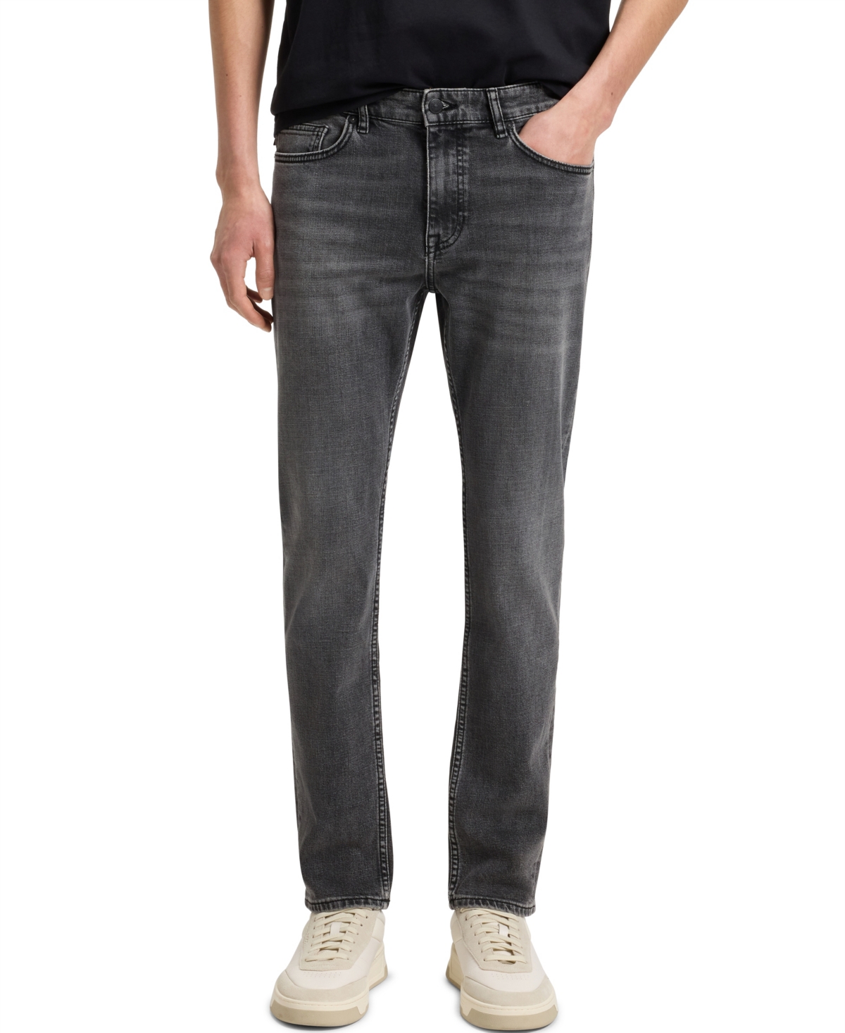 Boss by Hugo Boss Men's Comfort-Stretch Slim-Fit Jeans - Charcoal