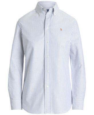 Women's Stretch Slim Fit Striped Oxford Shirt