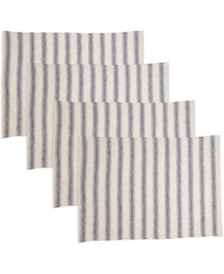 Classic Striped Pure Linen Placemats, 14" x 20"