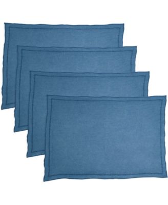 Stonewashed Overlock Linen Edge Placemats, 14" x 20"