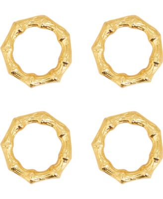 Sleek Aluminum Napkin Rings, Set of 4