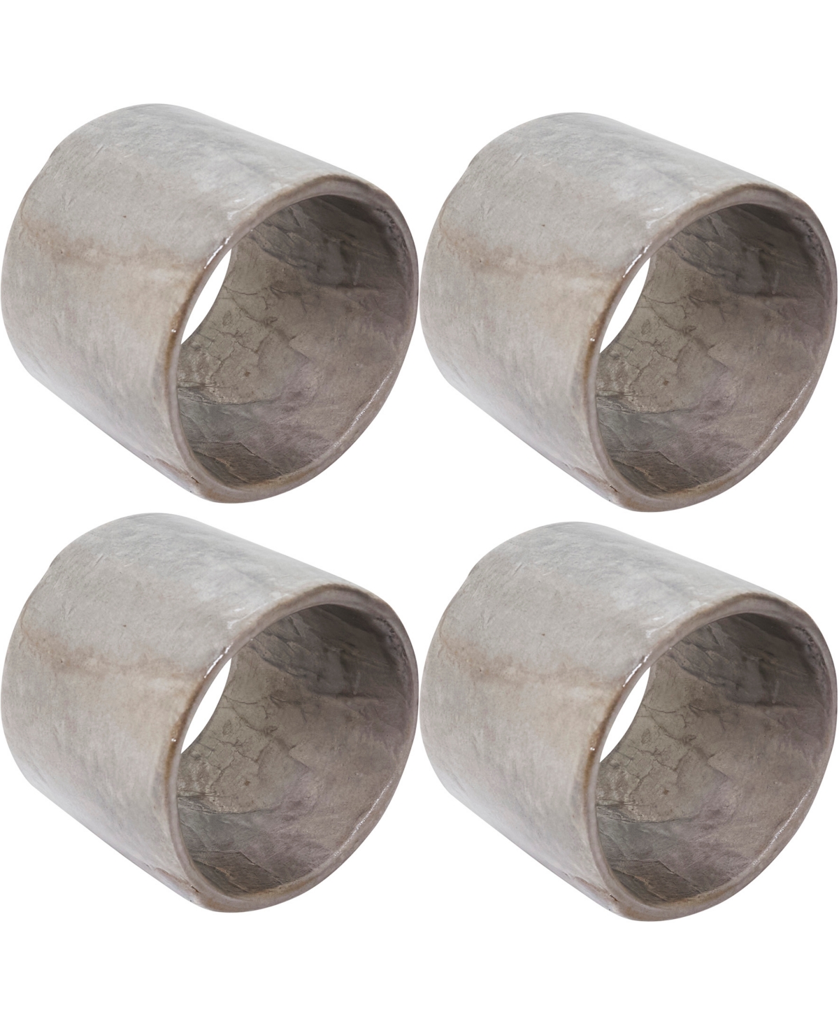 Saro Lifestyle Radiant Capiz Napkin Rings, Set Of 4 In Silver