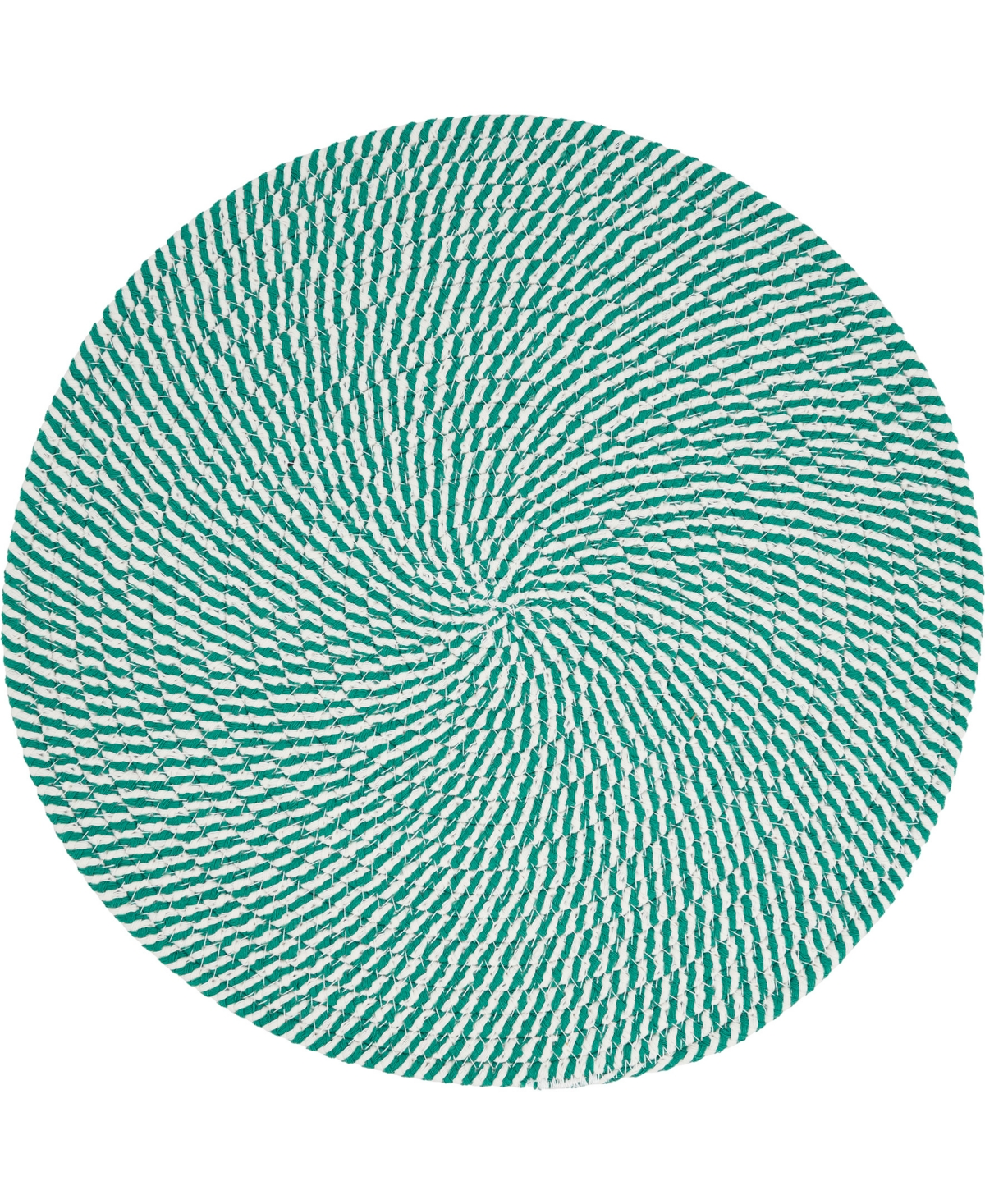 Saro Lifestyle Stripe Of Mint Placemats, 15" Round In Green