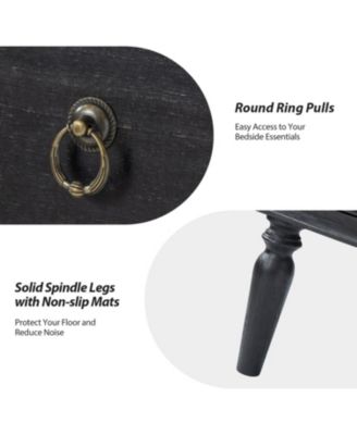 Timar 2- Drawer Solid Wood End Table with Built-In Outlets and USB